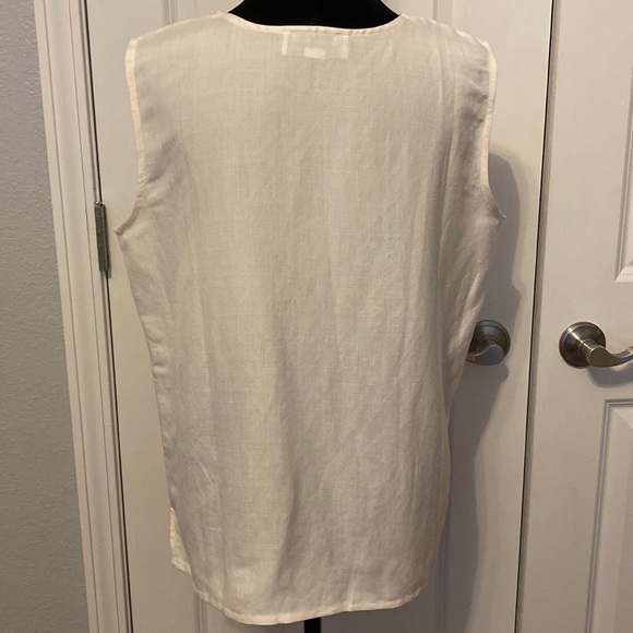 Marcia & Me Co sleeveless linen offwhite blouse. L - Picture 2 of 10